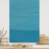 BLUE WALL BRICKS POSTER (Küche)