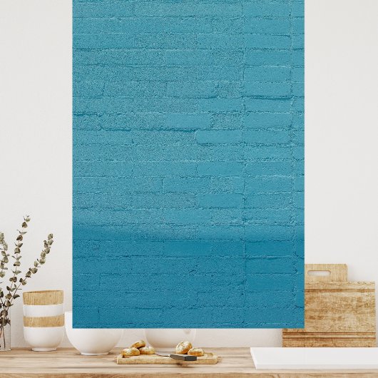 BLUE WALL BRICKS POSTER (Küche)