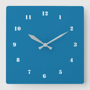 Blue Wall Clock - Individuelle Farben für Ihr eige Quadratische Wanduhr