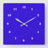 Blue Wall Clock oder wählen Sie Ihre Lieblingsfarb Quadratische Wanduhr (Vorderseite)