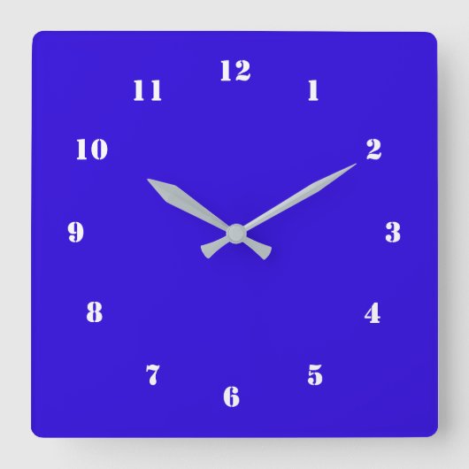 Blue Wall Clock oder wählen Sie Ihre Lieblingsfarb Quadratische Wanduhr (Vorderseite)
