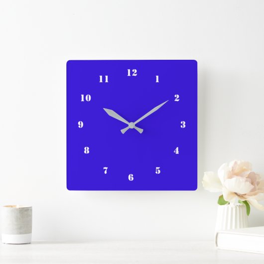 Blue Wall Clock oder wählen Sie Ihre Lieblingsfarb Quadratische Wanduhr (Zuhause)