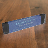 Blue Wall Elegantes Berufliches Business Namensplakette (Seite)