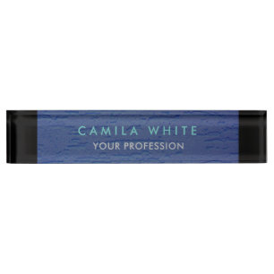 Blue Wall Elegantes Berufliches Business Namensplakette