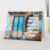 Blue Wand und Tür neue Zuhause-Gratulations-Karte Karte (Vorderseite)