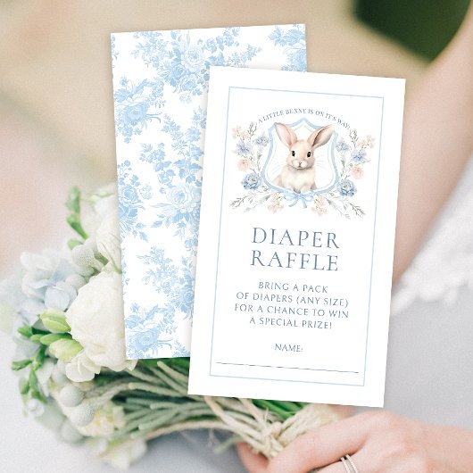 Blue Wappen Bunny Baby Boy Dusche Windelwanne Wind Begleitkarte