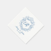Blue Wappen Custom Wedding Cocktail Napkins Serviette (Ecke)