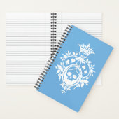 Blue Wappen mit Skull und Cardsuits Notebook Notizblock (Innen)