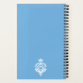 Blue Wappen mit Skull und Cardsuits Notebook Notizblock (Rückseite)