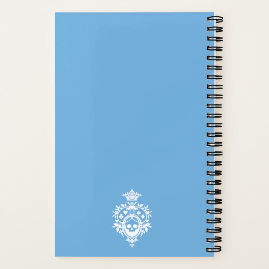 Blue Wappen mit Skull und Cardsuits Notebook Notizblock (Rückseite)