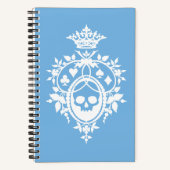 Blue Wappen mit Skull und Cardsuits Notebook Notizblock (Vorderseite)