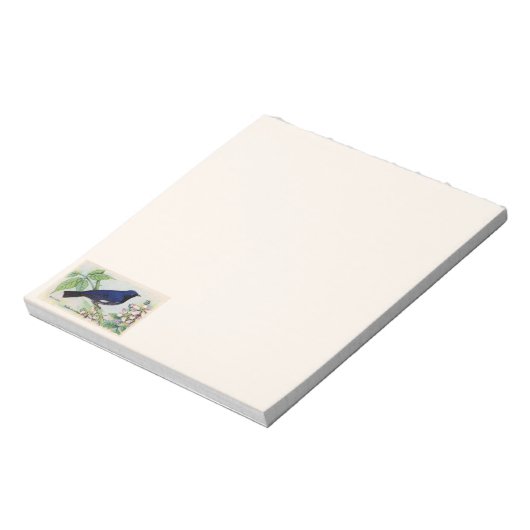 Blue Warbler Notepad Notizblock (Rotiert)