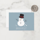 Blue Warm Hugs to Little Bro Weihnachten Mitteilungskarte (Vorderseite/Rückseite Beispiel)