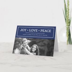 Blue Warm wünscht Joy Liebe Peace Holiday Foto Feiertagskarte