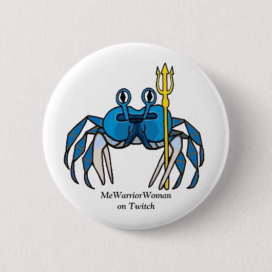 Blue Warrior Crab, MeWarriorWoman auf Twitch Button (Vorderseite)