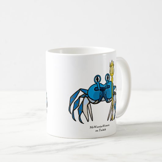 Blue Warrior Crab, MeWarriorWoman auf Twitch Kaffeetasse (VorderseiteRechts)
