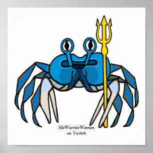 Blue Warrior Crab, MeWarriorWoman auf Twitch Poster