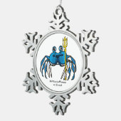 Blue Warrior Crab, MeWarriorWoman auf Twitch Schneeflocken Zinn-Ornament (Rechts)