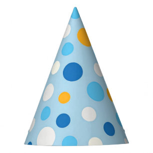 Blue Wash Dots Party Hat Partyhütchen