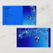 BLUE WASSER BUBBLES WASSER FRISCH DEUTLICHER DIGIT VISITENKARTE (Vorne/Hinten)
