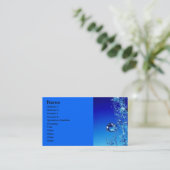 BLUE WASSER BUBBLES WASSER FRISCH DEUTLICHER DIGIT VISITENKARTE (Stehend Vorderseite)