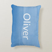 Blue Wasserfarbe Ombre mit Namen Dekokissen (Rückseite(Vertikal))