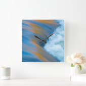 Blue water abstract, Canada Quadratische Wanduhr (Zuhause)