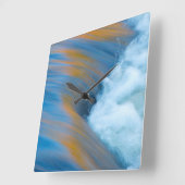 Blue water abstract, Canada Quadratische Wanduhr (Winkel)
