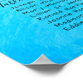 Blue Water Background Seekarte Plakat (Ecke)