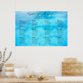 Blue Water Background Seekarte Plakat (Küche)