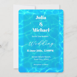 Blue Water Beach & Destination Wedding Ocean Theme Einladung