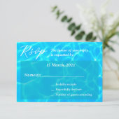 Blue Water Beach & Destination Wedding Ocean Theme RSVP Karte (Stehend Vorderseite)