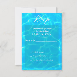 Blue Water Beach & Destination Wedding Ocean Theme RSVP Karte