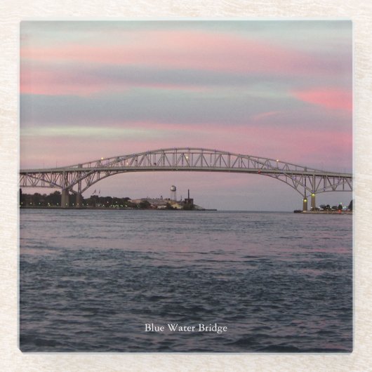 Blue Water Bridge Glas Untersetzer (Vorderseite)