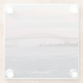 Blue Water Bridge Glas Untersetzer (Rückseite)