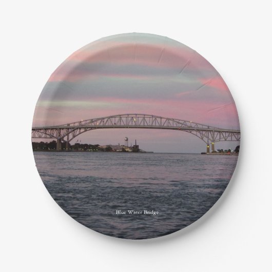 Blue Water Bridge Pappteller (Vorderseite)