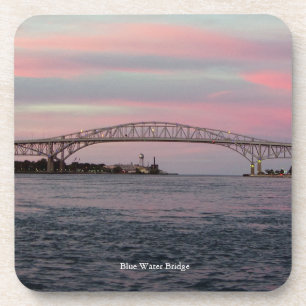 Blue Water Bridge Set von 6 Untersetzer aus Kunsts