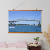 Blue Water Bridge Wandteppich Mit Holzrahmen (Schlafzimmer)