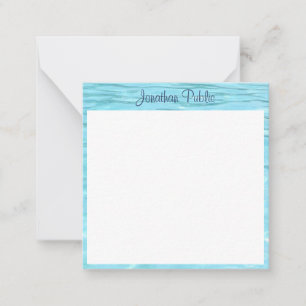 Blue Water Calligraphy Script Name Aqua Template Mitteilungskarte