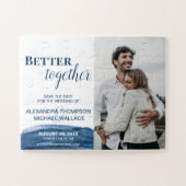 Blue Water color Better Together Foto Puzzle (Horizontal)