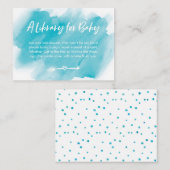 Blue Water Color Book Request Baby Showkarte Begleitkarte (Vorne/Hinten)