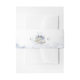 Blue Water color coral & seashells beach Wedding Einladungsbanderole