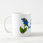 Blue Water Color Flower Painting With Saying Kaffeetasse (Links)