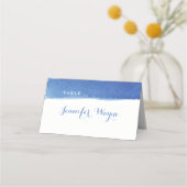 Blue Water color nautical beach Hochzeit Platzkart Platzkarte (Vorderseite)