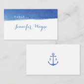 Blue Water color nautical beach Hochzeit Platzkart Platzkarte (Vorne/Hinten)