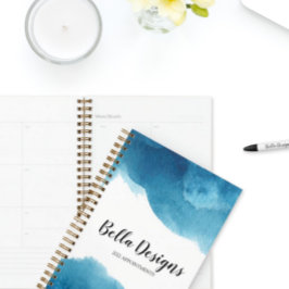 Blue Water Color Ombre Monogram Logo Plane Planer