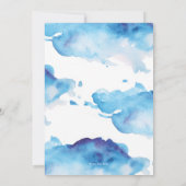 Blue Water color splash Baby Dusche Wünsche für Ki Einladung (Rückseite)