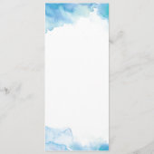 Blue Water Color Wedding Menu oder Programmkarte Menükarte (Rückseite)