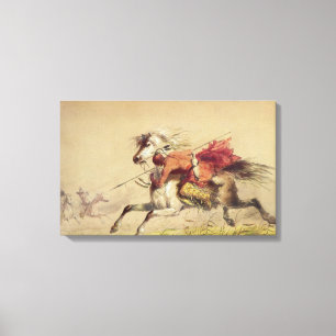 Blue Water Creek Battle by Alfred Jacob Miller Leinwanddruck