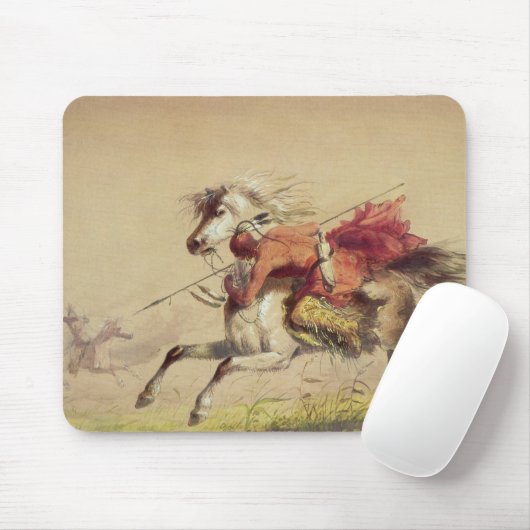 Blue Water Creek Battle by Alfred Jacob Miller Mousepad (Mit Mouse)